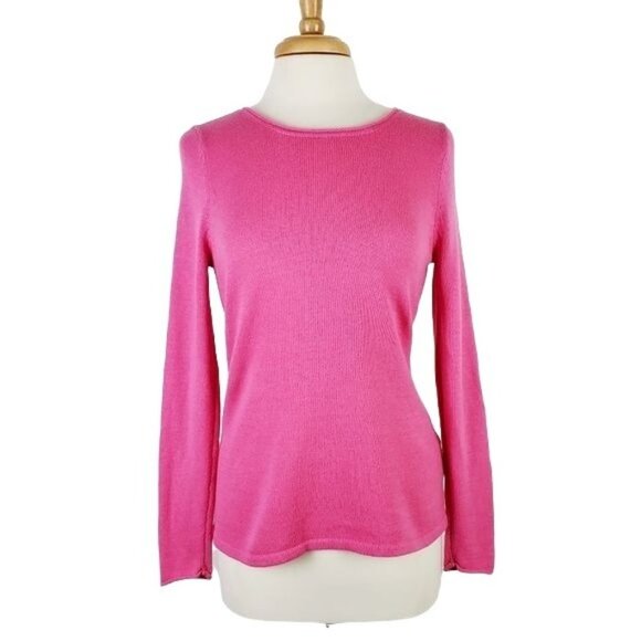Old Navy Womens Pink Pullover Knit Sweater S Long Sleeve Crew Neck Lightweight - Picture 1 of 9